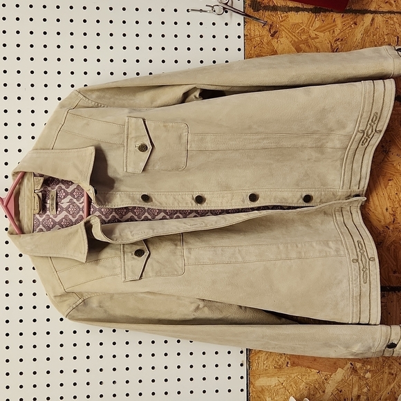 Ruff Hewn Jackets & Blazers - Ruff Hewn Beige Leather Jacket